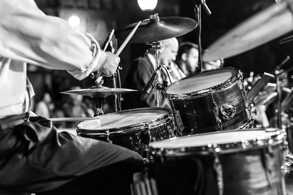 Drummer mid-set